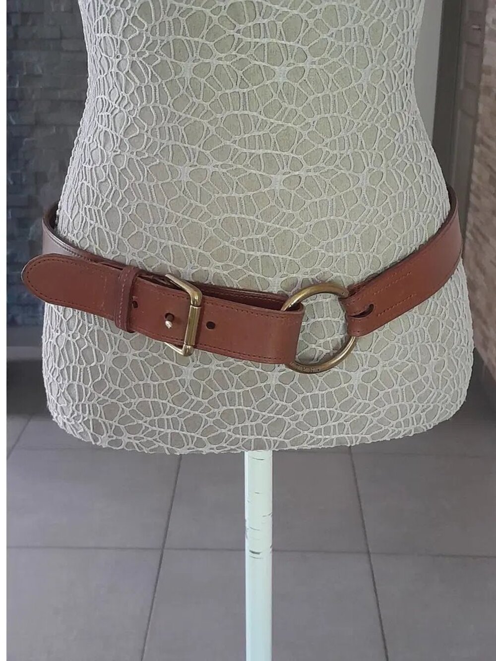 Lauren Ralph Lauren Brown Leather Ring Belt Size M